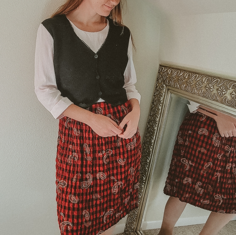Vintage Dress with Attached Vest
